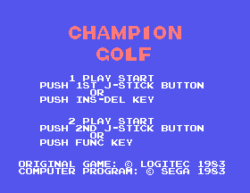 Champion Golf Title Screen